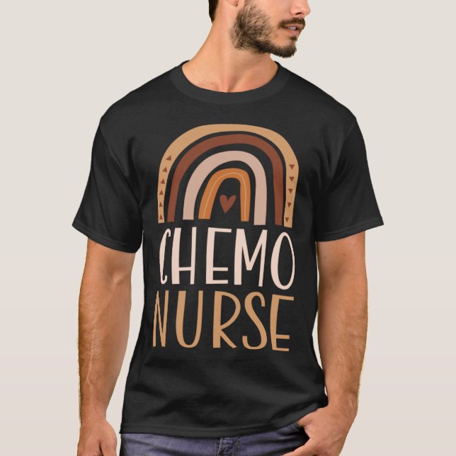 Chemo Nurse Boho Bohemian Rainbow Nursing School T-Shirt (Vorderseite)