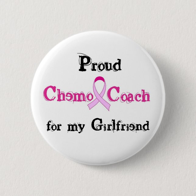 Chemo Trainer - rosa Band-Brustkrebs Button (Vorderseite)