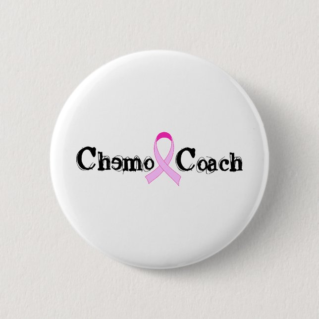 Chemo Trainer - rosa Band-Brustkrebs Button (Vorderseite)