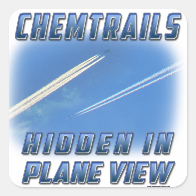 Chemtrails in Flugzeug View Quadratischer Aufkleber (Vorderseite)