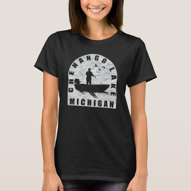 Chenango Lake Fischen Michigan T-Shirt (Vorderseite)