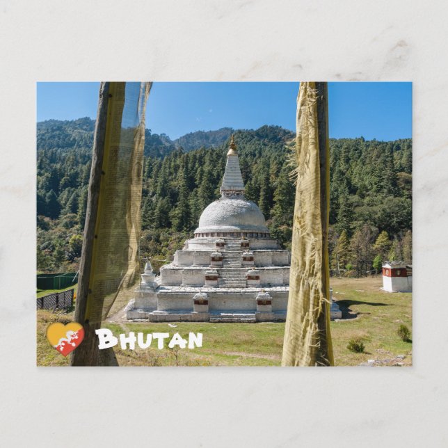 Chendebji Chorten in Bhutan, Himalaya, Asien Postkarte (Vorderseite)