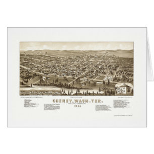 Cheney, WA panoramische Karte - 1884
