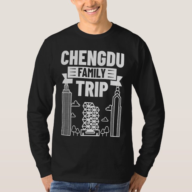 Chengdu China city skyline map travel T-Shirt (Vorderseite)