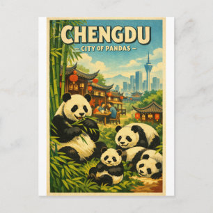 Chengdu, China, in einem klassischen Retro-Look Postkarte