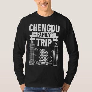 Chengdu China Stadt Skyline Karte Reise T-Shirt