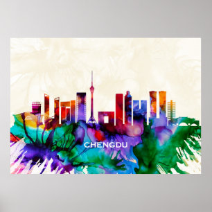 Chengdu Skyline Poster