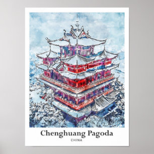 Chenghuang Pagoda China Art Collection Poster