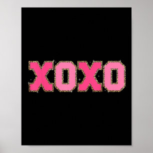 Chenille Patch Sparkling Xoxo Valentine Day Heart Poster
