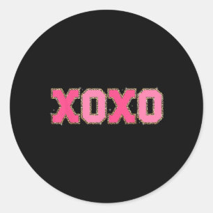 Chenille Patch Sparkling Xoxo Valentine Day Heart Runder Aufkleber