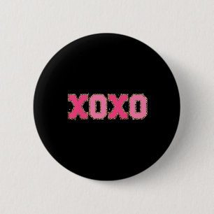 Chenille-Patchwork funkelndes Xoxo Valentinstag He Button