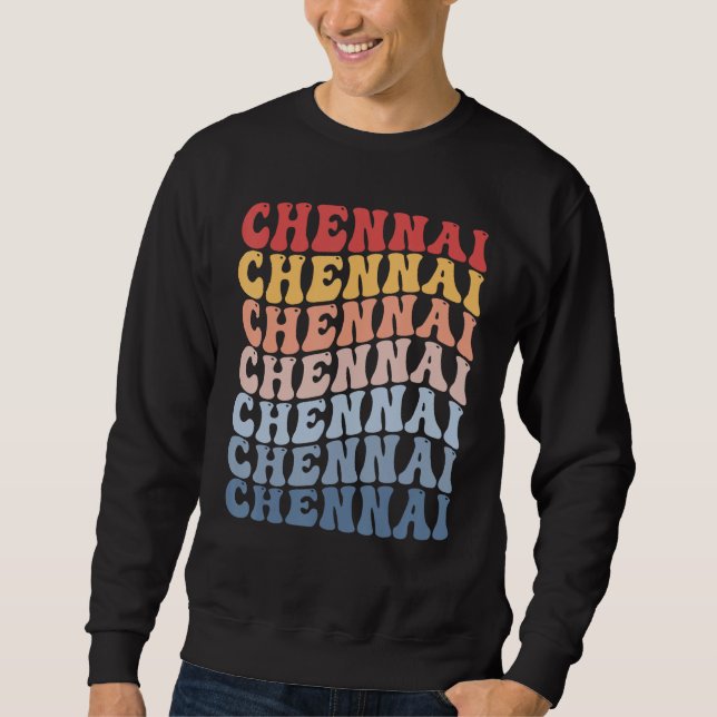 Chennai City Groovy Retro Sweatshirt (Vorderseite)
