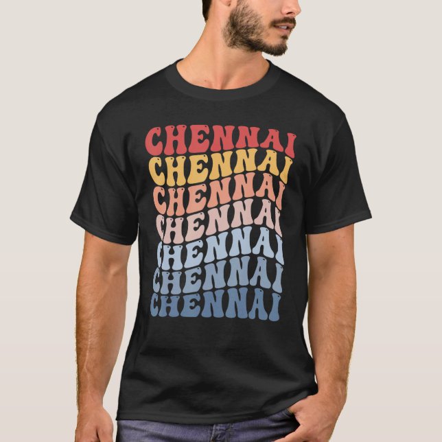 Chennai City Groovy Retro T-Shirt (Vorderseite)