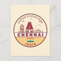 Chennai India City Skyline Emblem