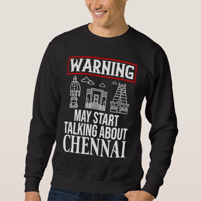 Chennai India City Skyline Map Travel Sweatshirt (Vorderseite)