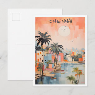 Chennai Indien Kunst Reise Postkarte