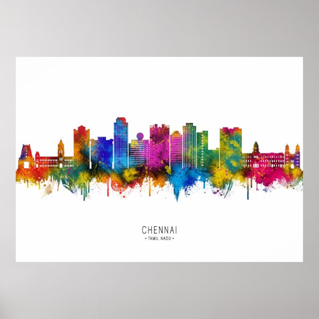 Chennai Indien Skyline Poster (Vorne)