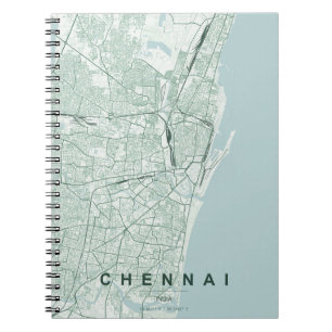 Chennai Indien Stadtplan Minimales Design Notizblock