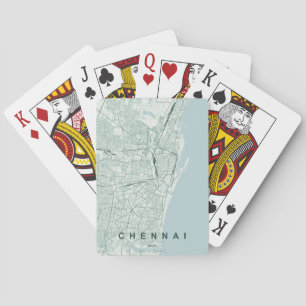 Chennai Indien Stadtplan Minimales Design Spielkarten