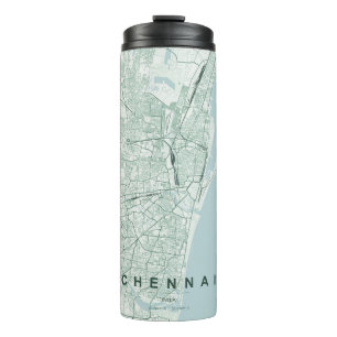 Chennai Indien Stadtplan Minimales Design Thermosbecher