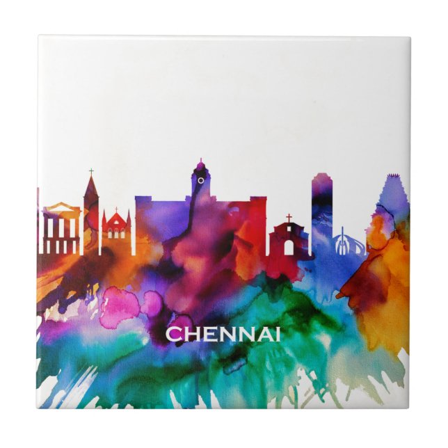 Chennai Skyline Fliese (Vorderseite)