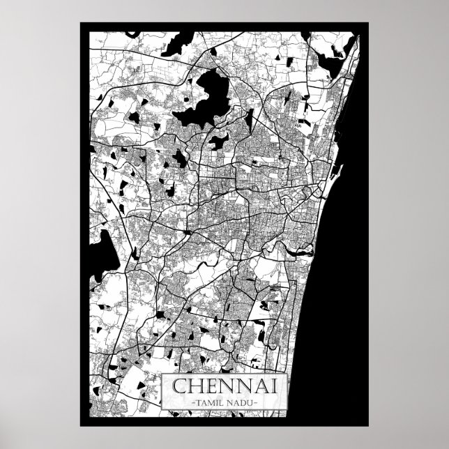 Chennai Tamil Nadu Map Poster (Vorne)