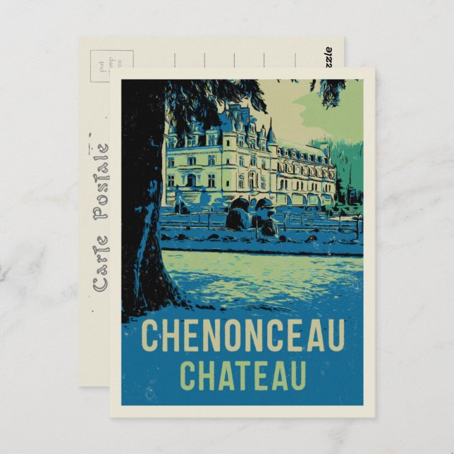 Chenonceau chateau Originalbild Frankreich Postkarte (Vorne/Hinten)