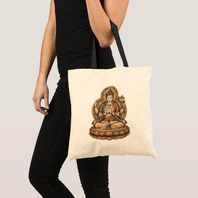Chenrezig Buddhistischer Bodhisattva des Mitgefühl Tragetasche (Vorderseite (Produkt))