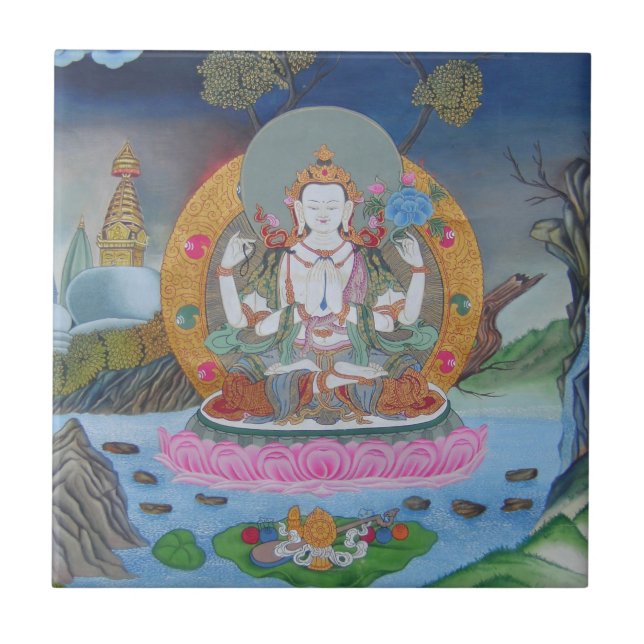 Chenrezig Fliese (Vorderseite)