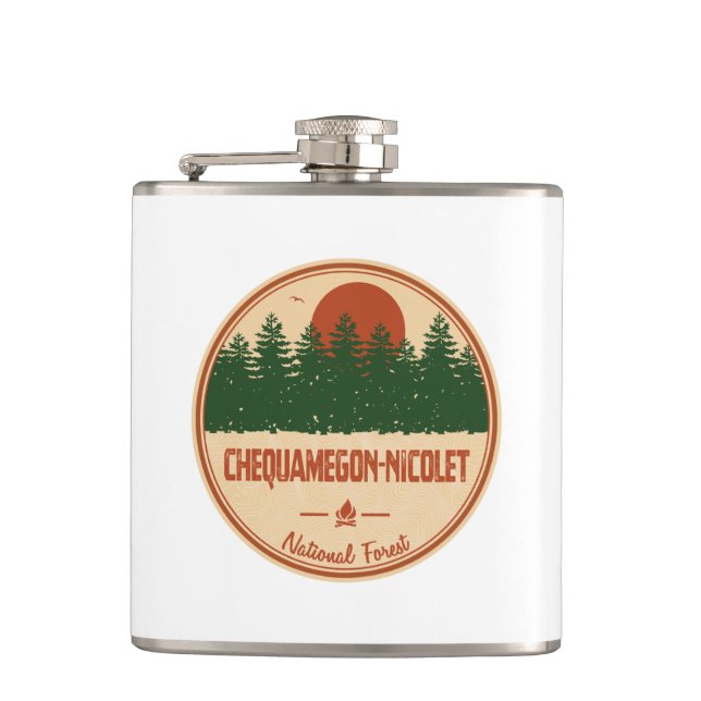 Chequamegon-Nicolet-Nationalwald Flachmann (Vorderseite)