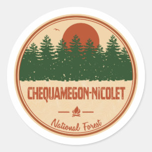 Chequamegon-Nicolet-Nationalwald Runder Aufkleber