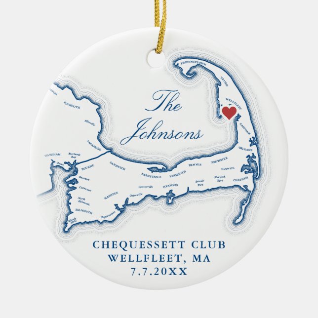 Chequessett Club Wedding Foto Erste Weihnachtsfeie Keramik Ornament (Vorne)