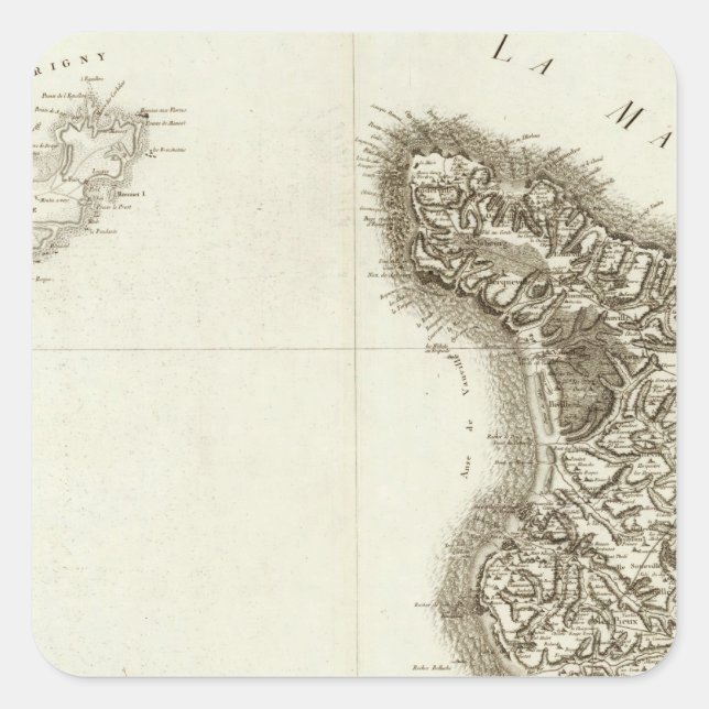 Cherbourg Quadratischer Aufkleber (Vorderseite)