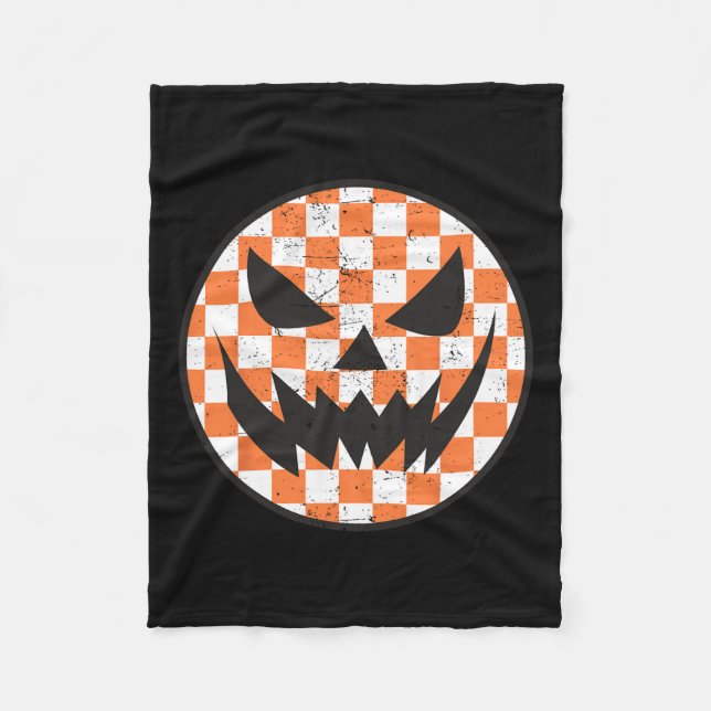Chered Pattern Halloween Face Trendy Kids Fleecedecke (Vorderseite)