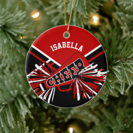 Chereleader 📣 dunkelrot, schwarz und weiß keramikornament