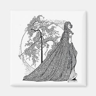 Cherie Amour Vintage Fantasy Art Quadrat-Magnet Magnet