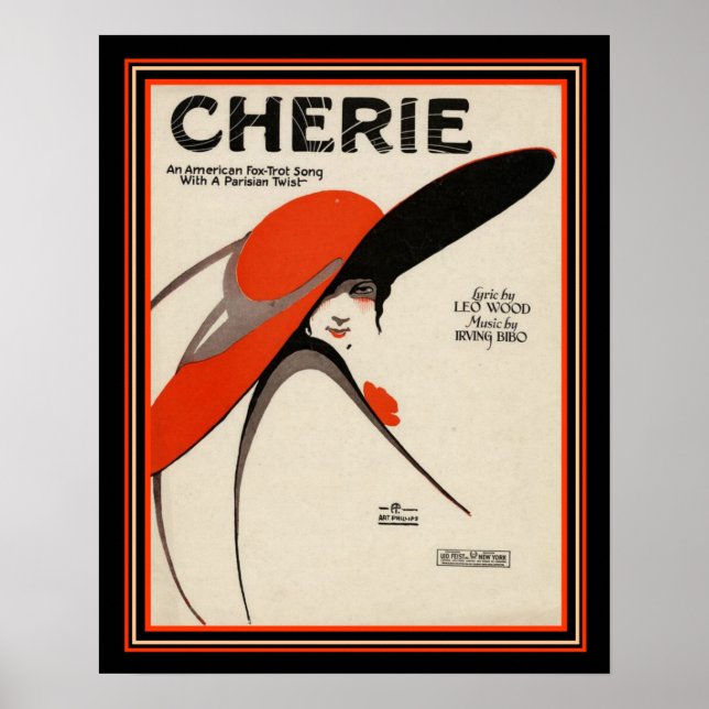 "Cherie" Deko Foxtrot Sheet Music Print 16 x 20 (Vorne)