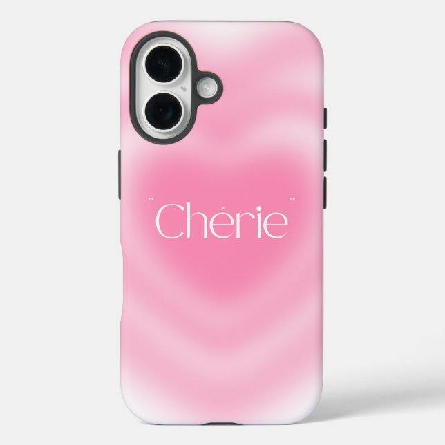 Cherie Pink Heart Iphone Case | Rosa Ästhetik (Rückseite)