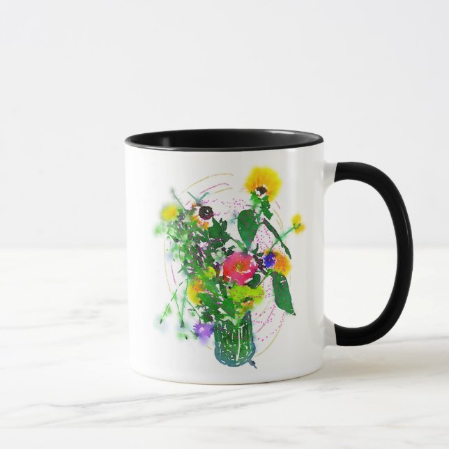 Cherie's Blüten! Schwarzer 11 oz Kombi-Becher Tasse (Rechts)