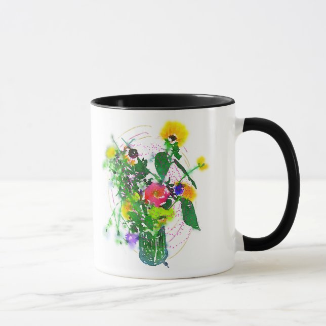 Cherie's Garten Schwarze 11 oz Combo-Tasse Tasse (Rechts)