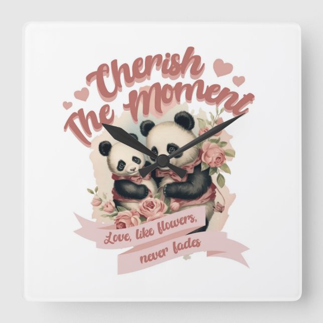 Chering the Moment Wall Clock Quadratische Wanduhr (Vorderseite)