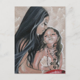 Cherish Mermaid und Child Postcard Postkarte