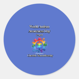 Cherish Neurodiversity. Welttag des Bewusstseins f Runder Aufkleber