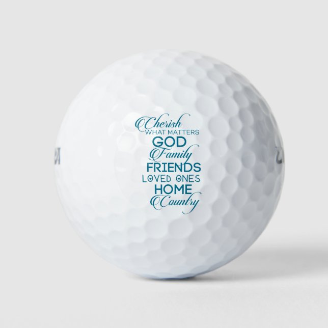 Cherish, was Aquamarin zählt Golfball (Vorderseite)