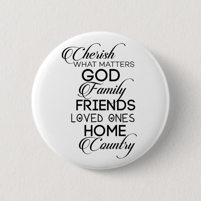 Cherish Was zählt Button (Vorderseite)