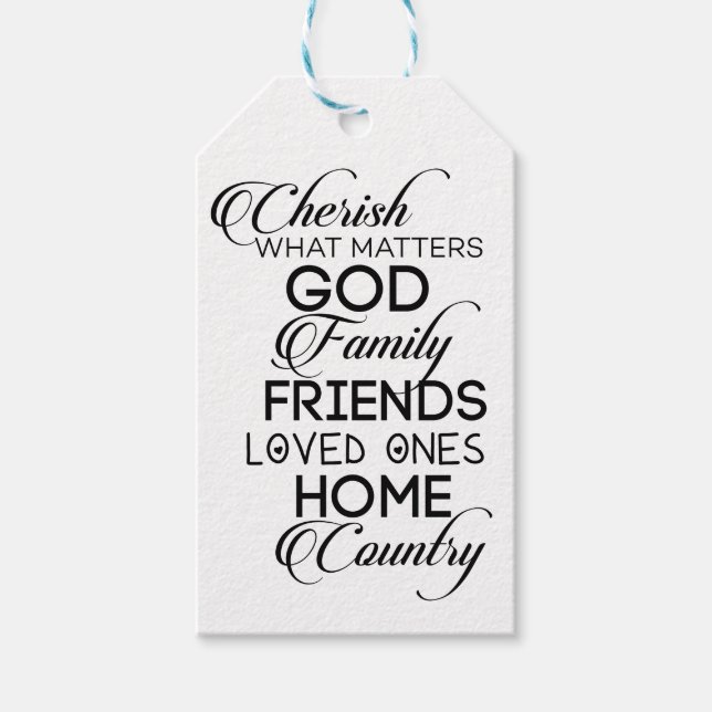 Cherish Was zählt Geschenkanhänger (Vorderseite)