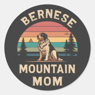 Cherish your Liebe: Bernese Mountain Dog Mama Runder Aufkleber