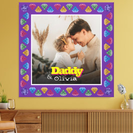 Cherished Family Portrait Gift - Vater Daughter So Leinwanddruck