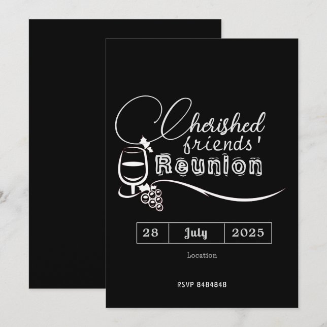 cherished Friends' Reunion Invitations  Einladung (Vorne/Hinten)