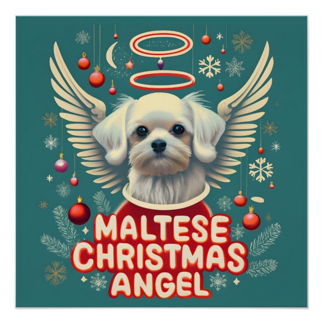 Cherished Holiday Charm Maltese Weihnachtsgel Poster (Vorderseite)